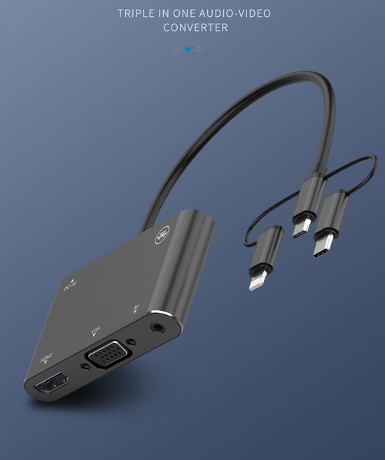 HDMI Adapter – 8-Pin/USB-C/Lightning/Micro USB naar HDMI – 4K Converter – Geschikt voor iPhone & Android – Zwart-Ilumina Benelux