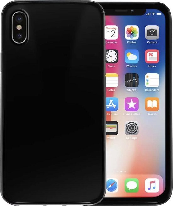 iPhone X / XS Hoesjes – Soft TPU Siliconen Backcover – Flexibel – Schokbestendig – Zwart-Ilumina Benelux
