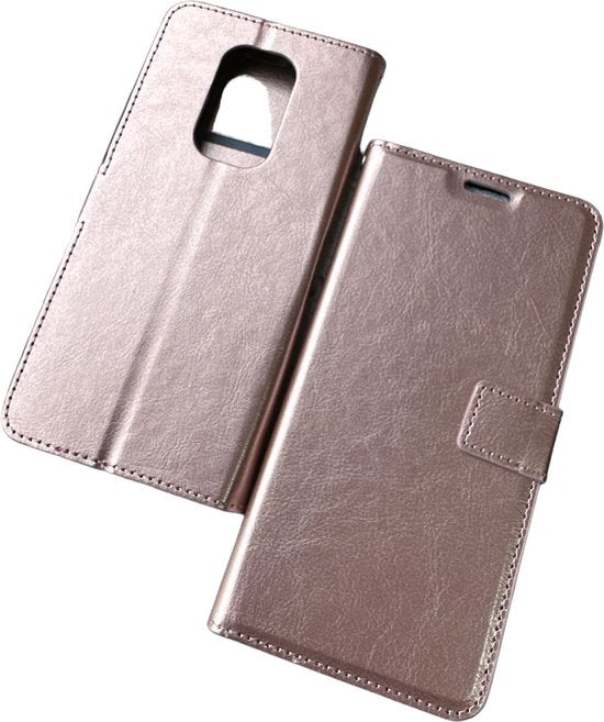 Motorola Moto G9 Play & E7 Plus Hoesjes – Portemonnee Book Case – Pasjeshouder – 2x Screenprotector – Goud-Ilumina Benelux