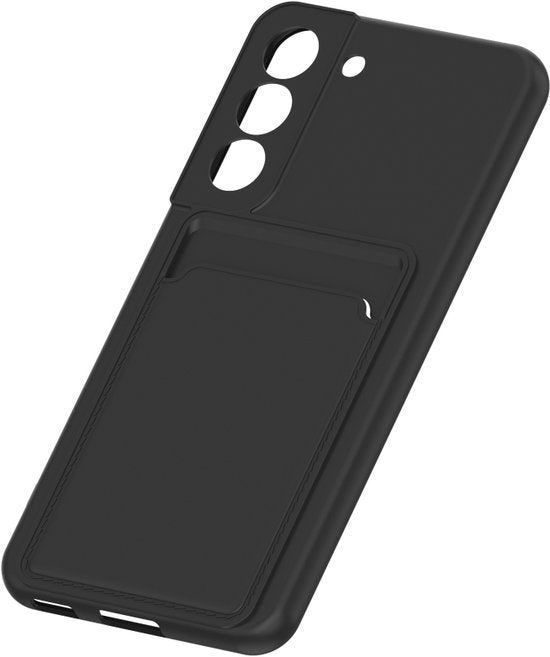 Samsung Galaxy S21 FE Hoesjes – Siliconen Backcover – Pasjeshouder – TPU – Zwart-Ilumina Benelux