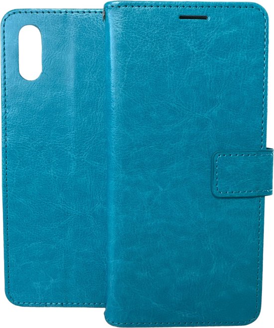 Xiaomi Redmi 9A Hoesjes – Portemonnee Book Case – Pasjeshouder – Magneetsluiting – Turquoise-Ilumina Benelux