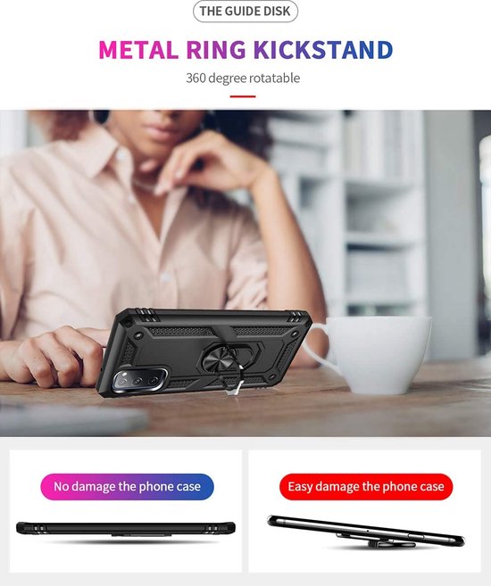 Samsung Galaxy S20 Hoesjes – Ring Armor Backcover – 360° Draaibare Standaard – Magneet – Goud-Ilumina Benelux