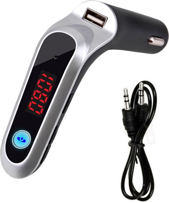 Bluetooth FM Transmitter auto – Handsfree carkit – MP3 speler – USB/SD – Snellader – Zilver-Ilumina Benelux