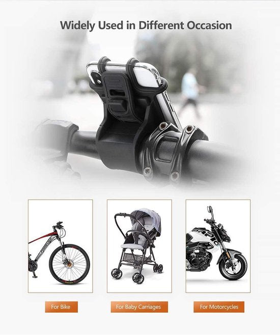 Telefoonhouder fiets – Universele stuurhouder MTB & motor – 360° draaibaar – Voor 4-6 inch smartphones – Zwart-Ilumina Benelux