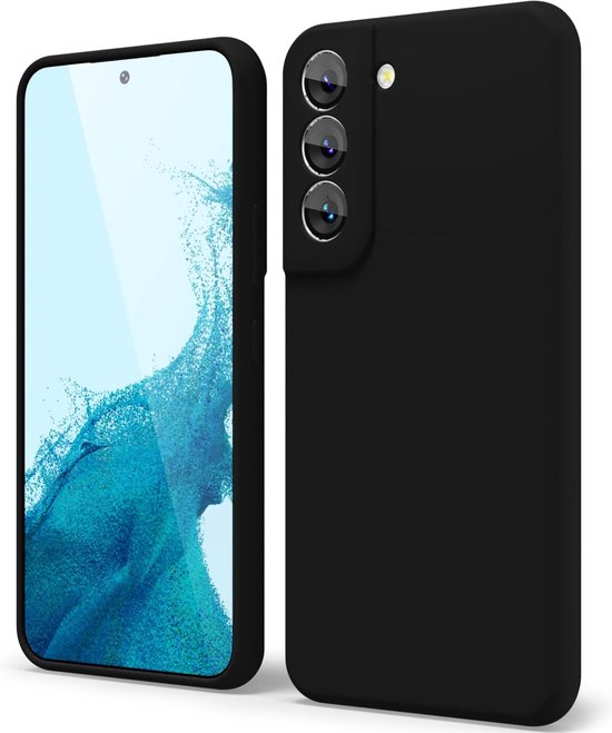 Samsung Galaxy S21 FE Hoesjes – Liquid Silicone Backcover – Soft Touch – Schokbestendig – Zwart-Ilumina Benelux