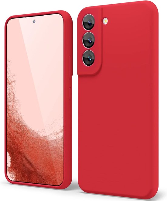 Samsung Galaxy S21 FE Hoesjes – Liquid Silicone Backcover – Soft Touch – Schokbestendig – Rood-Ilumina Benelux