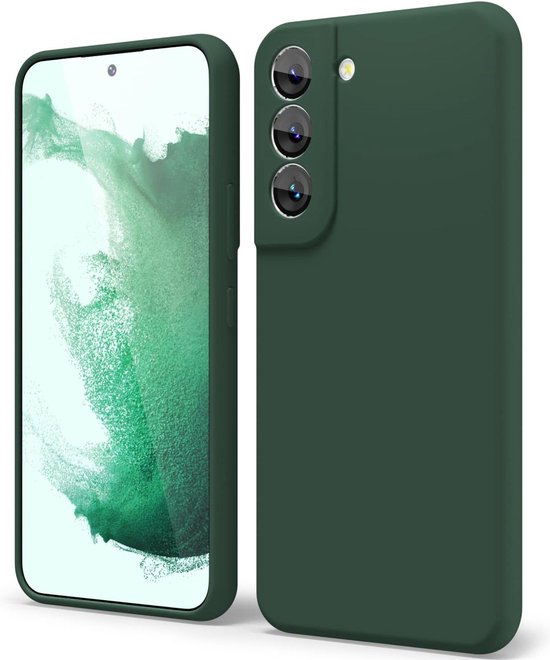 Samsung Galaxy S22 Plus Hoesjes – Liquid Solid Siliconen Backcover – Soft Touch – Schokbestendig – Groen-Ilumina Benelux
