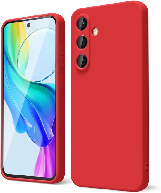 Samsung Galaxy A34 Hoesjes – Liquid Siliconen Backcover – Soft Touch – Schokbestendig – Rood-Ilumina Benelux
