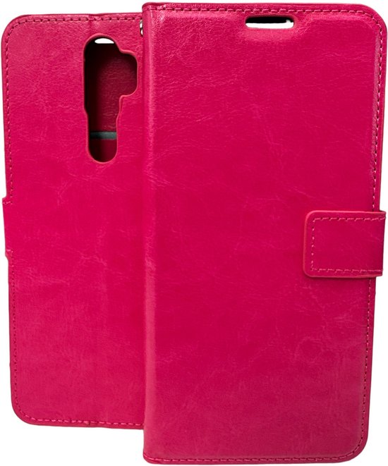 Oppo Reno 2 Hoesjes – Portemonnee Book Case – Pasjeshouder – Magneetsluiting – Roze-Ilumina Benelux