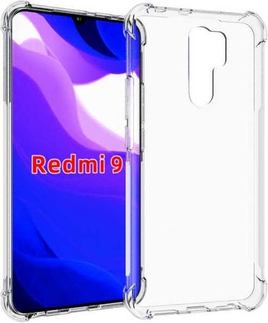 Xiaomi Redmi 9 Hoesjes – Siliconen Backcover – Schokbestendig Bumper – Transparant – 3x Gehard Glas Screenprotector-Ilumina Benelux