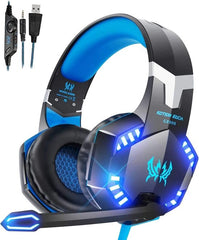 Gaming Headset – Stereo Surround – Geschikt voor: Playstation, PS4, PS5, Xbox Series X, Windows & Switch – 50mm Drivers – Noise Cancelling Mic – LED Verlichting – Multi-Platform