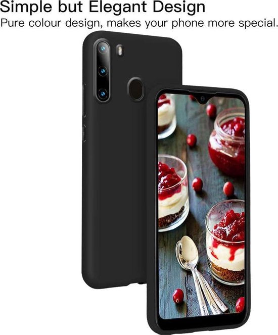 Samsung Galaxy A21 Hoesjes – Siliconen Backcover – Soft Silicone – Zwart-Ilumina Benelux