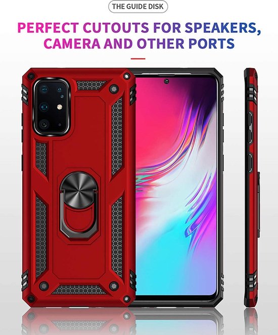 Samsung Galaxy S20 Plus Hoesjes – Hybride Ring Armor Backcover – Schokbestendig – Anti-Shock – Zilver