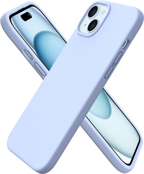 iPhone 14 Plus Hoesjes – Liquid Silicone Backcover – Flexibel TPU – Schokbestendig – Lichtblauw-Ilumina Benelux