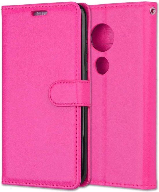 Motorola Moto G7 Play Hoesjes – Portemonnee Book Case – Magneetsluiting – 2x Screenprotector – Roze-Ilumina Benelux