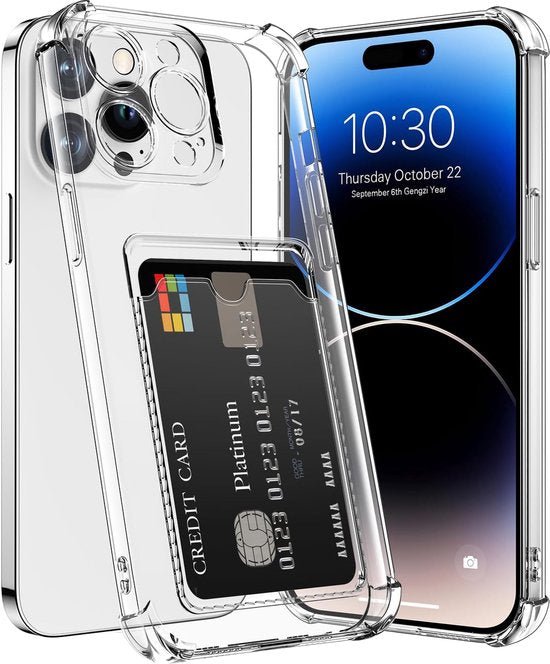 iPhone 13 Pro Max Hoesjes – TPU Backcover – Schokbestendig – Pasjeshouder – Transparant-Ilumina Benelux