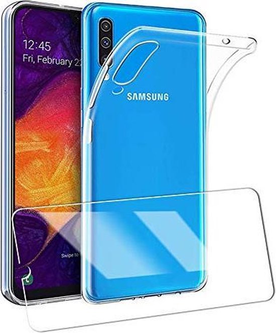 Samsung Galaxy A50 Hoesjes – Transparante TPU Siliconen Backcover – Soft Case – Inclusief 2x Screenprotector-Ilumina Benelux