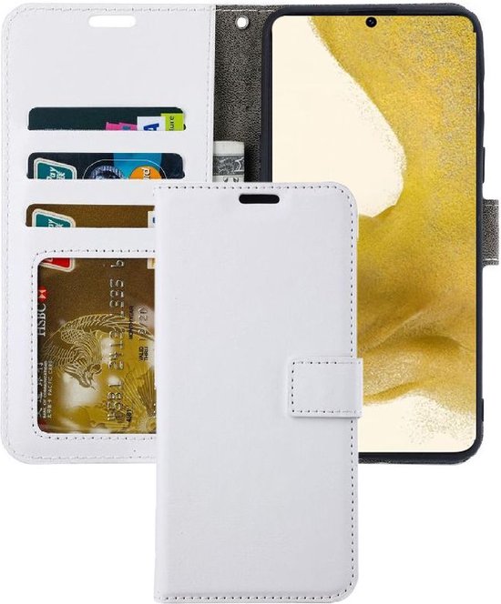 Samsung Galaxy S22 Hoesjes – Portemonnee Book Case – Pasjeshouder – Magneetsluiting – Wit-Ilumina Benelux