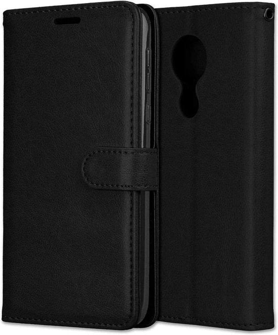 Motorola Moto G7 Play Hoesjes – Portemonnee Book Case – Pasjeshouder – 2x Screenprotector – Zwart-Ilumina Benelux