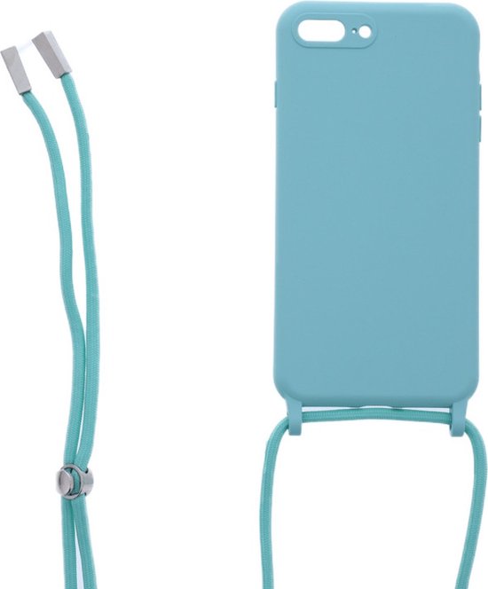 iPhone 7 Plus/8 Plus Hoesjes – Siliconen TPU Backcover – Kettingkoord – Turquoise-Ilumina Benelux