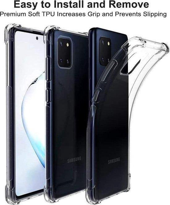 Samsung Galaxy Note 10 Lite Hoesjes – Siliconen Backcover – Schokbestendig Bumper – Transparant – Inclusief 3x Screenprotector-Ilumina Benelux