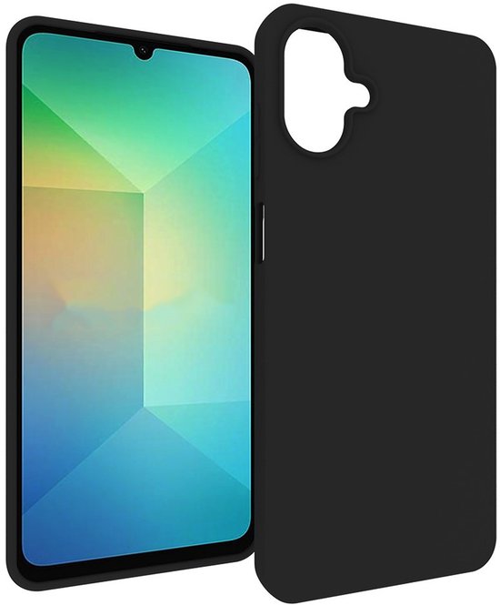 Back cover Silicone hoesje zwart met Screenprotector Glas 3x Geschikt voor: Samsung Galaxy A07