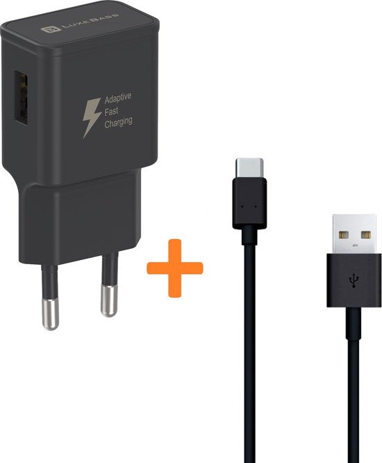 USB-C Oplader – Snellader met 1m USB-C Kabel – Geschikt voor Samsung Galaxy S/Note/A & Oppo/Huawei-Oplader-Ilumina Benelux