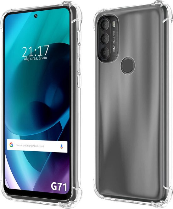 Motorola Moto G71 Hoesjes – Soft TPU Siliconen Backcover – Schokbestendig – Full Screenprotector – Transparant-Ilumina Benelux