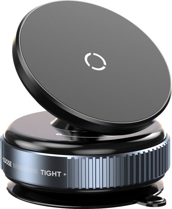 Telefoonhouder auto – Magnetisch vacuüm zuignap – 360° draaibaar & verstelbaar – Handsfree voor dashboard & glad oppervlak – Zwart-Ilumina Benelux