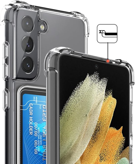 Samsung Galaxy A16 Hoesjes – TPU Backcover met Kaarthouder – Schokbestendig – Inclusief Screenprotector – Transparant-Ilumina Benelux