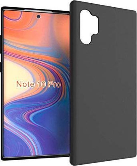 Samsung Galaxy Note 10 Plus Hoesjes – Siliconen Backcover – Flexibel – Schokbestendig – Zwart-Ilumina Benelux