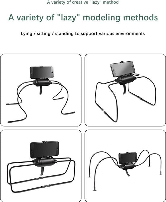 Tablet Standaard – Flexibele Telefoon & Tablet Houder – Universeel – Voor Bed, Bank, Park, Strand, Keuken, Douche & Buiten – Geschikt voor iPad, Samsung, Surface & Meer – Opvouwbaar & Draagbaar