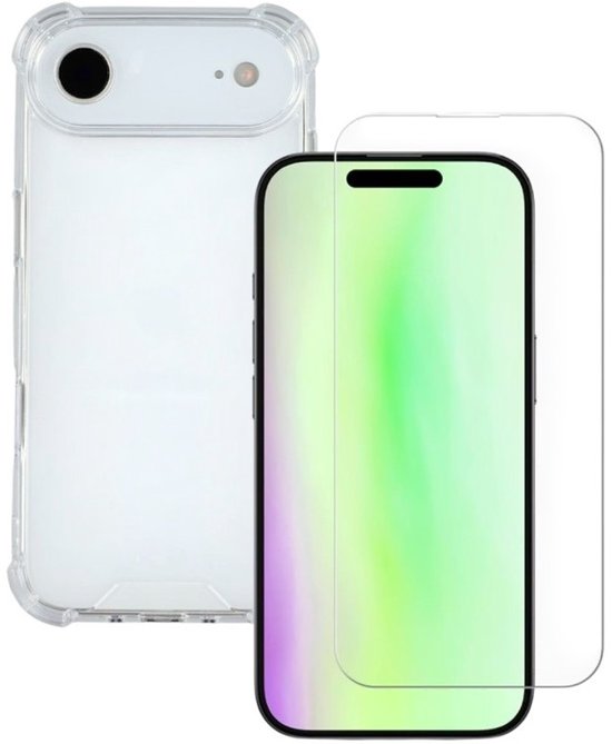 iPhone 17 Air Hoesjes – Siliconen Backcover – Schokbestendig – Transparant + Screenprotector-Ilumina Benelux