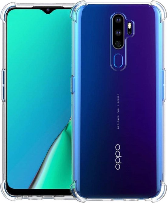OPPO A9 2020 Hoesjes – Siliconen Backcover – Schokbestendig – 2x Gehard Glas Screenprotector – Transparant-Ilumina Benelux