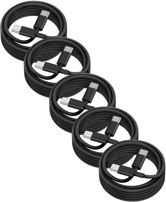 USB-C Oplaadkabel – Geschikt voor iPhone 15/16 & Samsung – USB-C naar USB-C – Snelladen – 1 Meter – Zwart-USB-Kabels-Ilumina Benelux