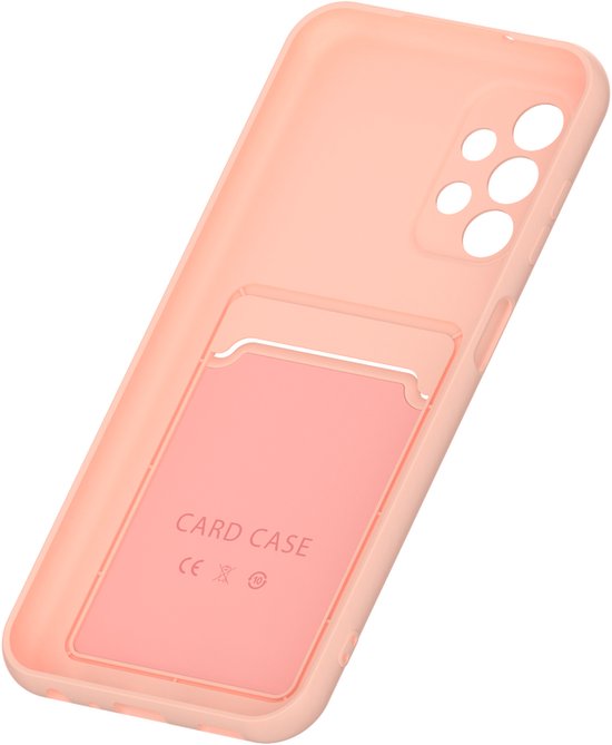 Samsung Galaxy A73 5G Hoesjes – Siliconen Backcover – Pasjeshouder – TPU – Lichtroze