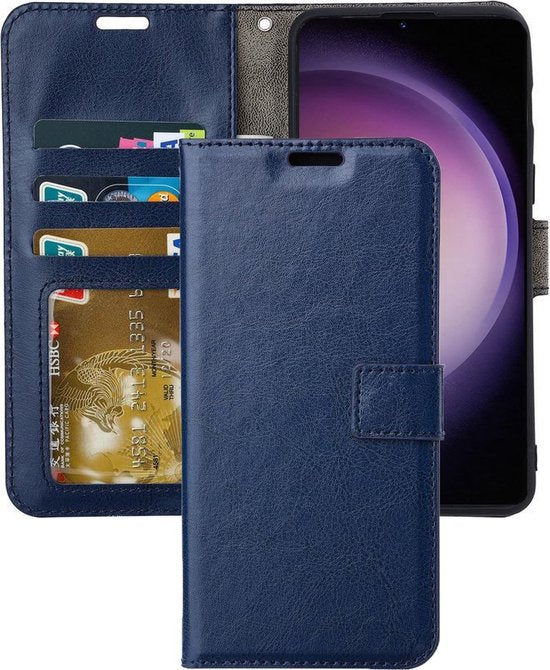 Samsung Galaxy S23 Plus Hoesjes – Portemonnee Book Case – Pasjeshouder – Magneetsluiting – Blauw-Ilumina Benelux