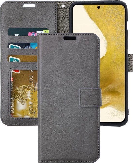 Samsung Galaxy S22 Ultra Hoesjes – Portemonnee Book Case – Pasjeshouder – Magneetsluiting – Grijs-Ilumina Benelux