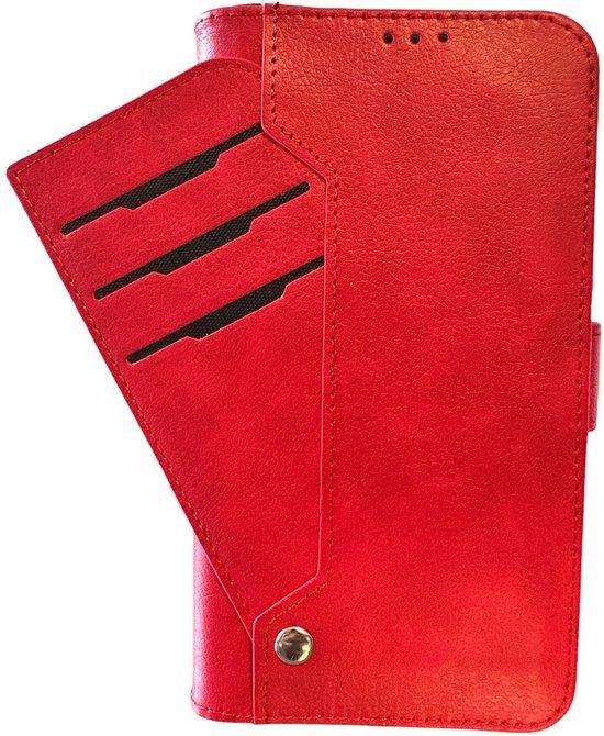 iPhone 16 Pro Hoesjes – Portemonnee Hoes – 9 Pasjesvakken – Multi Storage – Rood-Ilumina Benelux