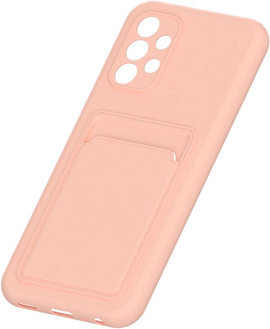 Samsung Galaxy A73 5G Hoesjes – Siliconen Backcover – Pasjeshouder – TPU – Lichtroze-Ilumina Benelux