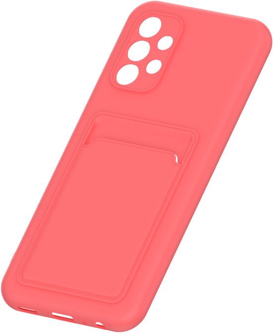 Samsung Galaxy A73 5G Hoesjes – Siliconen Backcover – Pasjeshouder – TPU – Roze-Ilumina Benelux