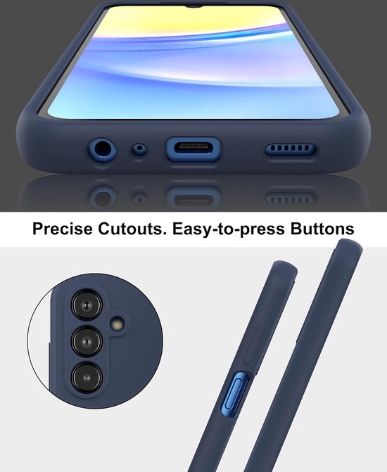 Liquid Silicone hoesje Geschikt voor: Samsung Galaxy A24 4G & 5G Soft Touch Flexible - Blauw