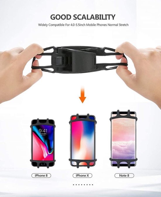 Telefoonhouder fiets – Universele stuurhouder MTB & motor – 360° draaibaar – Voor 4-6 inch smartphones – Zwart-Ilumina Benelux