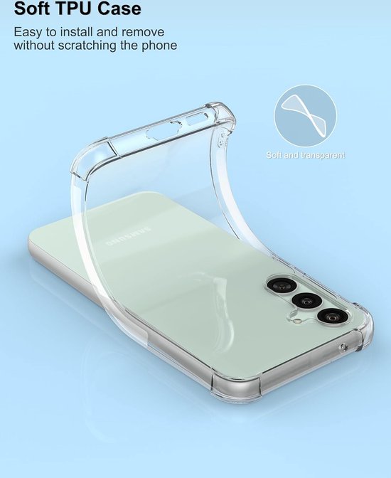 Samsung Galaxy S23 FE Hoesjes – Siliconen Backcover Anti-Shock – Inclusief 3x Screenprotector Gehard Glas-Ilumina Benelux
