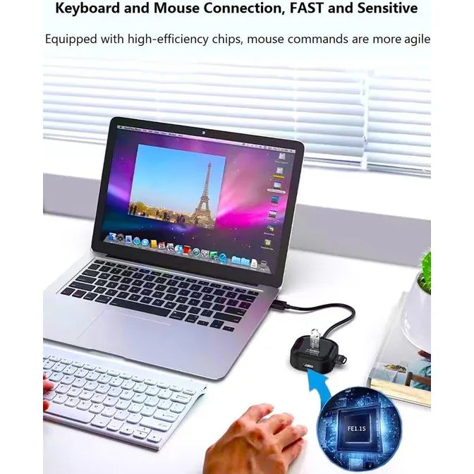USB Hub 4 Poorten - USB 2.0 Splitter - USB Verdeler - USB Expander - Geschikt voor Laptop, PC, MacBook, PS5, Xbox, Printer, Toetsenbord & Muis-Ilumina Benelux