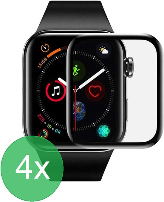 Screenprotector – Geschikt voor Apple Watch Series 7 41mm – Full Cover – Anti-kras – 4-pack – Transparant-Smartwatchscreenprotector-Ilumina Benelux