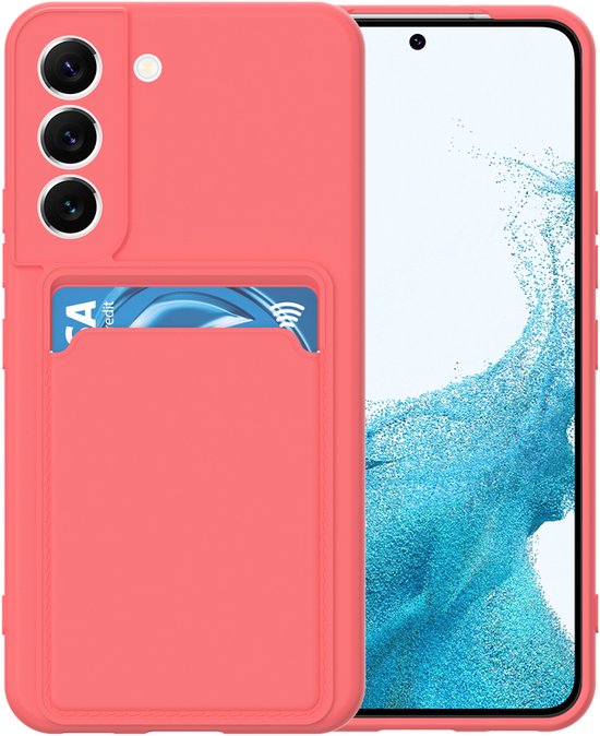 Samsung Galaxy S22 Plus Hoesjes – Siliconen Backcover – Pasjeshouder – TPU – Roze-Ilumina Benelux