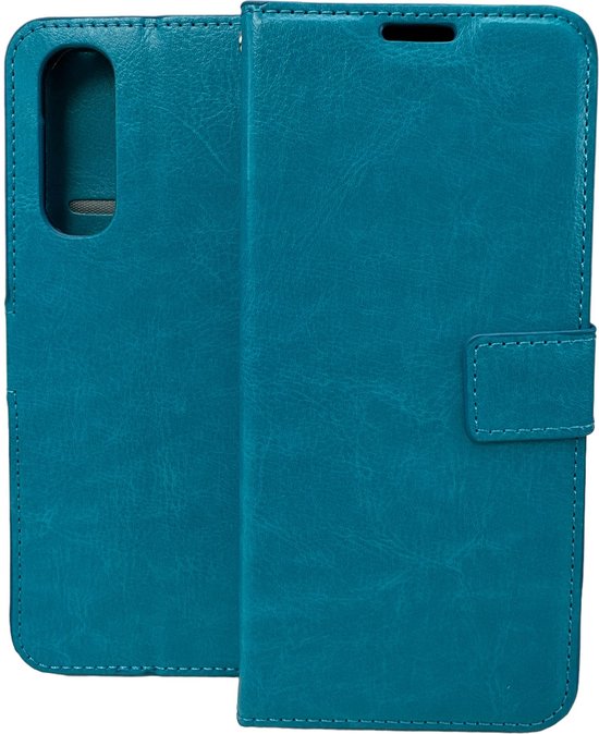 Oppo Find X2 Neo Hoesjes – Portemonnee Bookcase – Pasjeshouder – Magneetsluiting – Turquoise-Ilumina Benelux