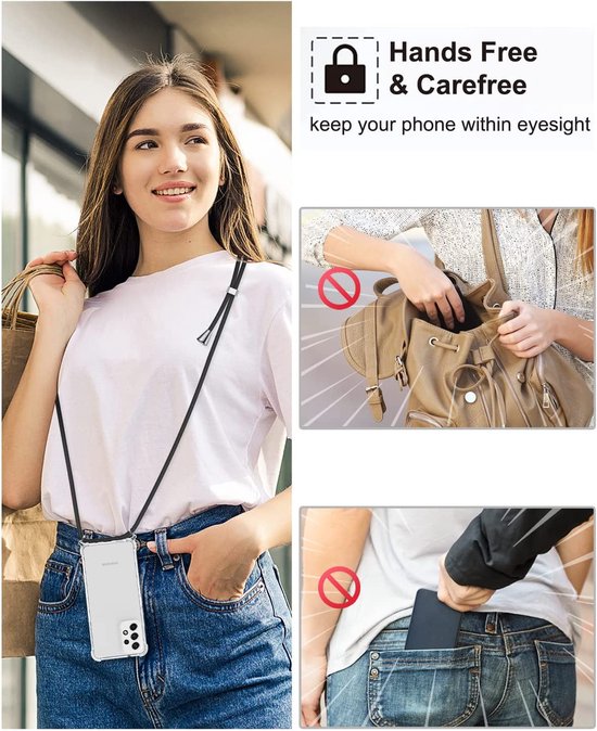 Telefoonhoesje met Koord Geschikt voor: Samsung Galaxy A73 5G- Transparant