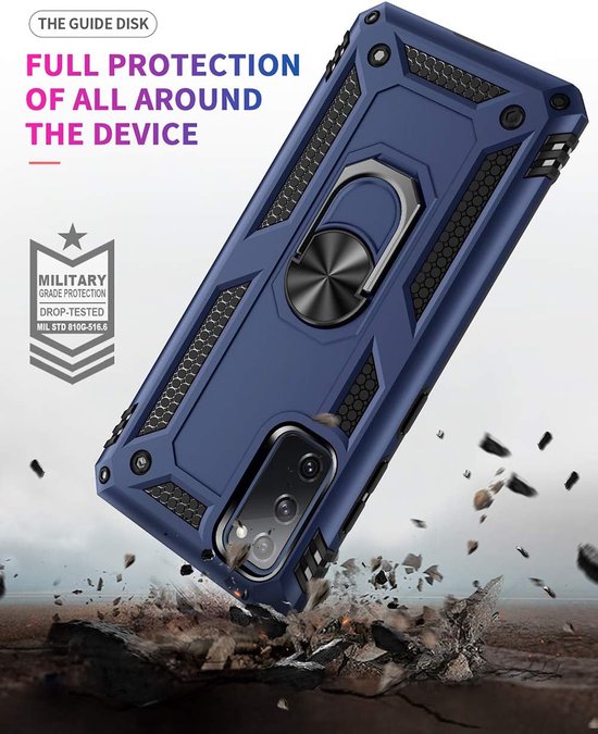 Samsung Galaxy S20 Hoesjes – Anti-Shock Hybride Ring Armor Backcover – Schokbestendig – Blauw-Ilumina Benelux